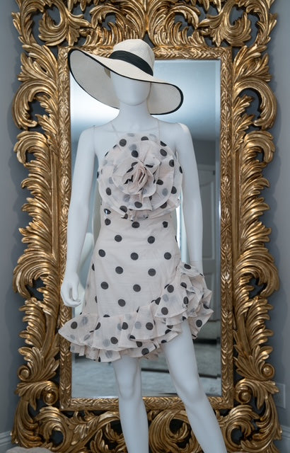 Halter Poker Dotprint Mini Dress