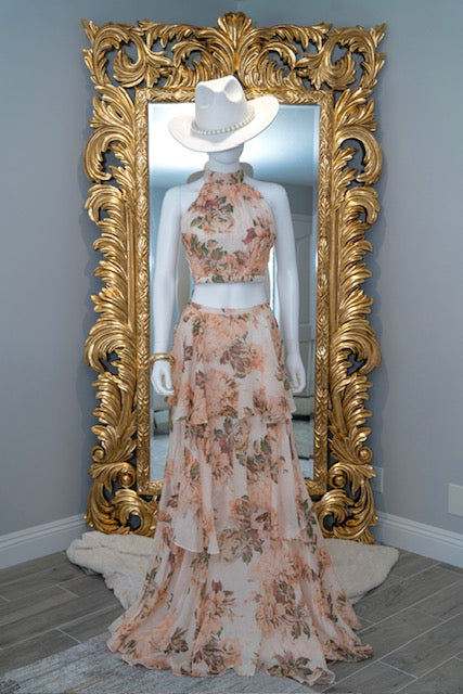 Vintage Floral Skirt Set