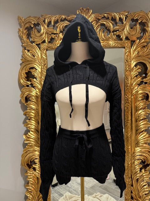 Sweater Set- 2 piece (mini shorts & hoodie)