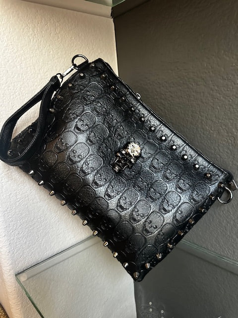 Black Zipper Skull Bag