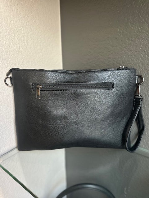 Black Zipper Studded Bag