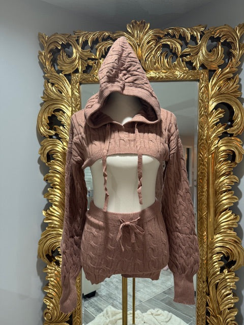 Sweater Set- 2 piece (mini shorts & hoodie)