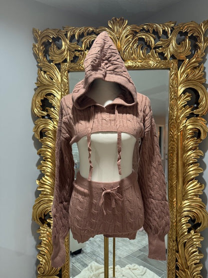 Sweater Set- 2 piece (mini shorts & hoodie)