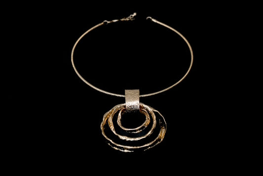 Gold Necklace with circular design