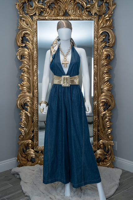 Nancy Denim Palazzo Jumpsuit
