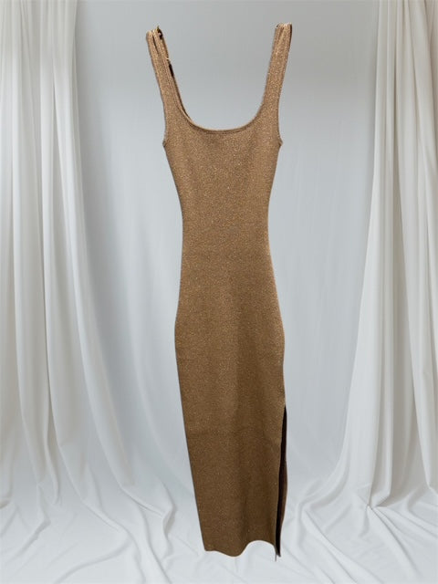 Lurex Gold Midi Dress
