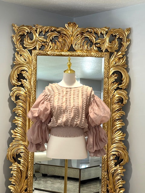 Tina Puff Sleeve Hem Blouse