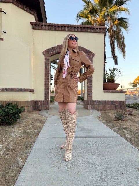 Mini Faux Leather Dress