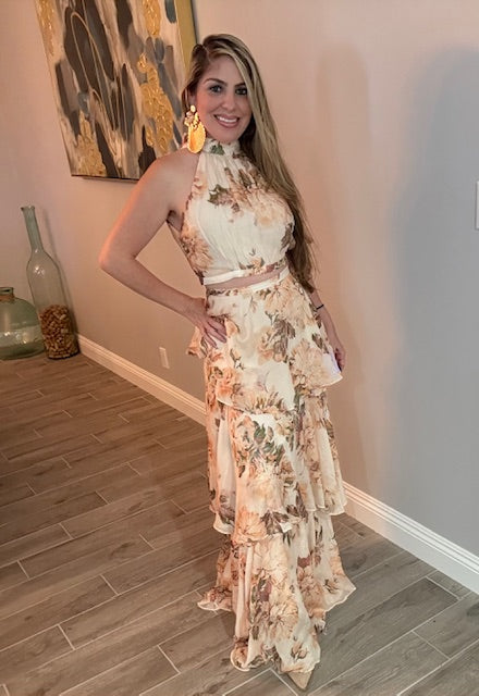 Vintage Floral Skirt Set