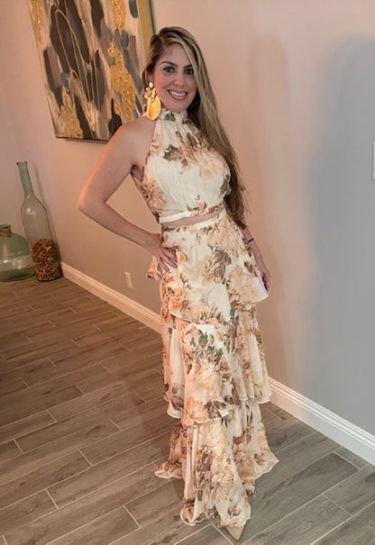 Vintage Floral Skirt Set