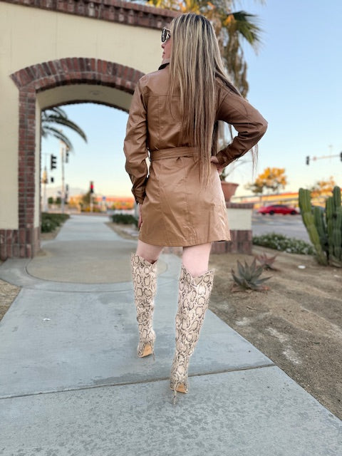 Mini Faux Leather Dress