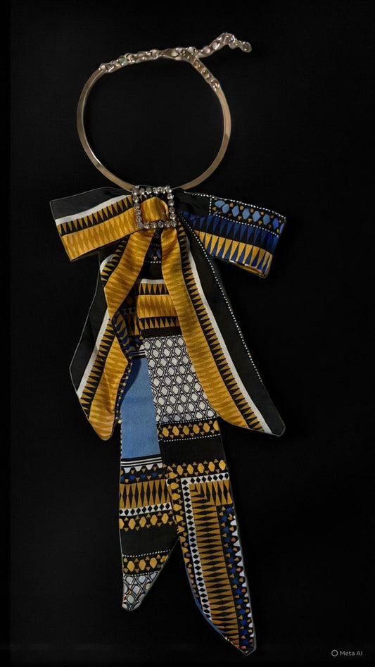 Yellow & Blue Tie Necklace